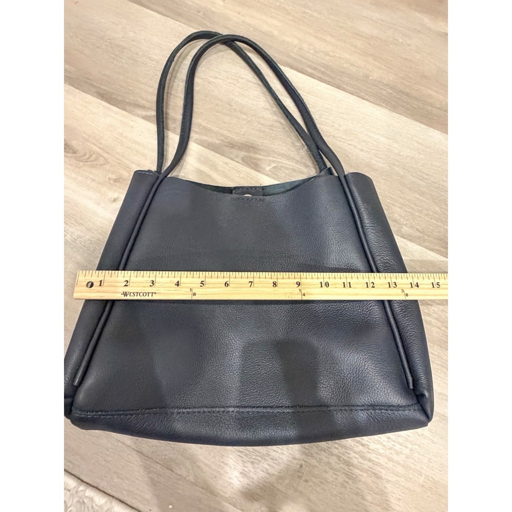 NWOT Portland Leather Verona Tote Night Owl Blue Full Grain Large Shoulder Bag - Picture 6 of 10